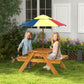 Outsunny Toddler Water Table Kids Sand & Water Table with Removable Foldable Umbrella for Patio Lawn Garden, Aged 3-6 Years Old | The Comfy Couch Canada