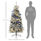 HOMCOM 6ft Prelit Artificial Christmas Tree with Blue Ornaments, Flocked Christmas Tree with LED Lights for Home Office | The Comfy Couch Canada