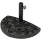 Outsunny Half Umbrella Base, 21 lbs Concrete Half Umbrella Stand Outdoor Umbrella Base with Flower-Leaf Design, Patio Umbrella Stand for Outdoor Lawn Poolside, Black | The Comfy Couch Canada