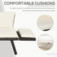 Outsunny Convertible Rattan Sofa Bed Chaise Lounge Wicker Loveseat Double Seat Cushion All Weather Patio Furniture Brown | The Comfy Couch Canada