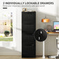 HOMCOM 4 Drawer Filing Cabinet with Lock, Office Storage Cabinet with Adjustable Hanging Bars for A4 Letter Size Files, Black | The Comfy Couch Canada