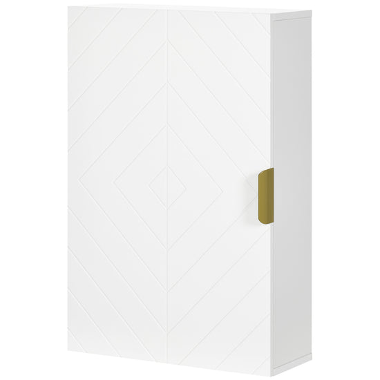 kleankin Bathroom Medicine Cabinet, Modern Wall Cabinet with Adjustable Shelves and Single Door for Laundry Room | The Comfy Couch Canada