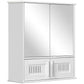 Kleankin White Wall Mirror Cabinet: Bathroom Storage with Double Doors, Adjustable Shelf & Mirrored Organizer | The Comfy Couch Canada