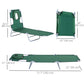 Outsunny Folding Adjustable Chaise Lounge w/ Face Cavity Outdoor Beach Camping Sun Lounger Bed Recliner (Green) | The Comfy Couch Canada
