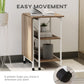 HOMCOM Folding Study Desk Storage Shelves Laptop Table Home Office Workstation 6 Wheels Natural | The Comfy Couch Canada