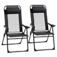 Outsunny Dual Camping Delight: Double Foldable Reclining Camping Chairs with Headrest, Black | The Comfy Couch Canada