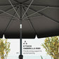 Outsunny 8.5ft Round Market Patio Umbrella: Outdoor Table Umbrella with Tilt Crank for Garden & Backyard, Black | The Comfy Couch Canada