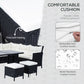 Outsunny 6 Pieces Patio Dining Set Wicker Outdoor Furniture Set Garden Rattan Sofa Set Outdoor Sectional Couch w/ Cushions Table White | The Comfy Couch Canada