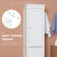 kleankin Tall Bathroom Storage Tower: Freestanding Cabinet with Adjustable Shelves & Cupboards, Pure White | The Comfy Couch Canada