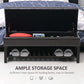 HOMCOM Dual-Purpose Elegance: Lift-Top Storage Ottoman Bench with Tufted Faux Leather, Shoe Rack, and Open Bottom Design, Black Finish | The Comfy Couch Canada