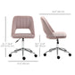 Vinsetto Mid Back Office Chair Velvet Fabric Swivel Scallop Shape Computer Desk Chair, Pink | The Comfy Couch Canada