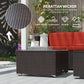 Outsunny Patio Furniture w/ Soft Cushions, Corner Sofa Sets, Red | The Comfy Couch Canada