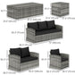 Outsunny 6 Piece Patio Furniture Set, Rattan Wicker Patio Sofa Set Sectional Outdoor Conversation Sofa Set Storage Table & Cushions, Black | The Comfy Couch Canada