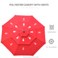 Outsunny 9FT Patio Umbrella 3 Tiers Outdoor Market Umbrella Crank Push Button Tilt for Deck Backyard Lawn Red | The Comfy Couch Canada
