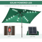 Outsunny Patio Umbrella: 6.5x10ft Rectangular Solar Powered LED Lights Aluminum Tilt Crank Dark Green | The Comfy Couch Canada