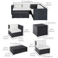 Outsunny 6pcs Deluxe Rattan Wicker Sofa Garden Sectional Couch Patio Furniture Set with Cushion, Black | The Comfy Couch Canada