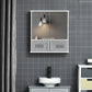 Kleankin Grey Wall Mirror Cabinet: Bathroom Storage with Double Doors, Adjustable Shelf & Mirrored Cupboard | The Comfy Couch Canada