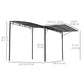 Outsunny 10x8ft Patio Metal Gazebo with Extendable Side Awning, Outdoor Shelter Shade Canopy Deck Awning, Dark Grey | The Comfy Couch Canada