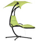 Outsunny Floating Chaise Lounge Chair with Canopy Umbrella Arc Stand Outdoor Patio Furniture Grey | The Comfy Couch Canada