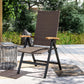 Outsunny Folding Patio Wicker Dining Chair with Steel Frame, Armrest, Backrest for Outdoor, Garden, Backyard, Brown | The Comfy Couch Canada