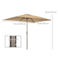 Outsunny Rectangle Patio Umbrella: 6.5x10ft Aluminum Tilt Outdoor Sunshade Canopy with Crank, Tan | The Comfy Couch Canada