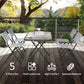 Outsunny Patio Dining Set 5 Pieces Foldable Table and Chairs Glass Top Rectangle Table Stackable Chairs Grey | The Comfy Couch Canada