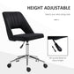 Vinsetto Mid Back Office Chair Velvet Fabric Swivel Scallop Shape Computer Desk Chair, Black | The Comfy Couch Canada