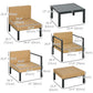 Outsunny 6-Piece Outdoor Wicker Patio Furniture Set, Sofa, Armchair, Stool, Table, Cushions, Conversation Sofa Set | The Comfy Couch Canada