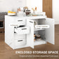 HOMCOM Kitchen Island with Storage Cabinet, 4 Drawers and Adjustable Shelf for Dining Room, Faux Marble Effect and White | The Comfy Couch Canada