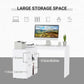 HOMCOM L-Shaped Desk Computer Corner with Storage Shelf Drawer White Home Office Workstation | The Comfy Couch Canada