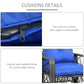 Outsunny 3 PCS Patio Wicker Coffee Table Set Bistro Conversation Furniture with Cushion & Storage Function Patio Yard Porch Blue | The Comfy Couch Canada