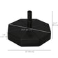 Outsunny Outdoor Patio Umbrella Base Stand Holder Market Parasol Weights Water Sand Filled Garden Poolside Black | The Comfy Couch Canada