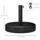 Outsunny 40lbs. Concrete Umbrella Base with Rattan Effect, Heavy Duty Parasol Stand for Outdoor Patio Umbrella, Black | The Comfy Couch Canada
