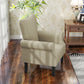 HOMCOM Timeless Elegance: Fabric Armchair with Wooden Legs for Lounge, Bedroom, Office, Beige Finish | The Comfy Couch Canada