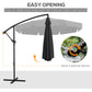 Outsunny 11ft Cantilever Patio Umbrella Offset Parasol 8 Ribs Cross Base for Outdoor Garden Black | The Comfy Couch Canada