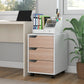 HOMCOM Mobile File Cabinet 3 Drawers Vertical Filing Organizer Wheels Office Storage Oak Furniture | The Comfy Couch Canada
