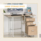 HOMCOM Foldable Desk: Drawers, Storage Shelf, Home Office Workstation, 6 Wheels, Space Saving | The Comfy Couch Canada