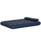 Outsunny Queen Air Mattress Inflatable Camping Bed w/ 2 Pillows Hand Pump Blue | The Comfy Couch Canada