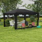 Outsunny 10x13ft Outdoor Gazebo Party Tent Sun Shade Canopy with Mesh Sidewalls Dark Grey | The Comfy Couch Canada