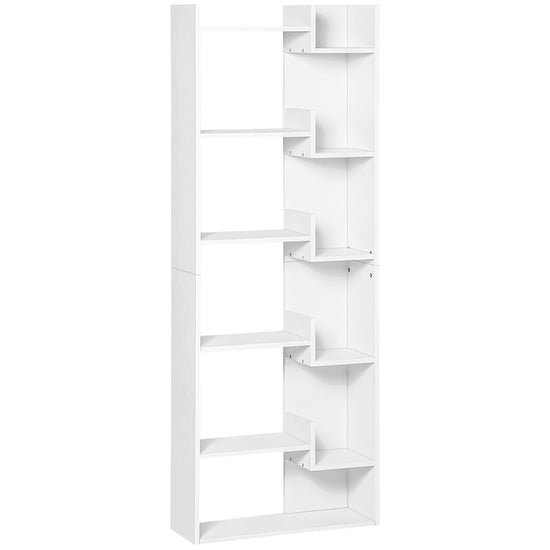 HOMCOM 6-Tier Tall Modern Bookcase: Floor Standing Shelving Unit for Living Room, Home Office, White | The Comfy Couch Canada