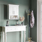 kleankin White Wall-Mounted Cabinet: Above Toilet Bathroom Storage Shelf Organizer for Tidy Living Spaces.