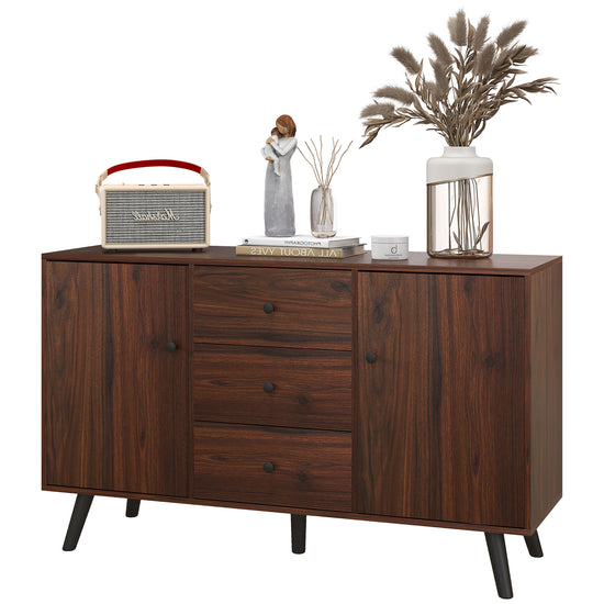 HOMCOM Rustic Brown Kitchen Storage Sideboard Buffet Cabinet with Cupboards Drawers Shelves for Dining Living Room | The Comfy Couch Canada