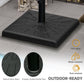 Outsunny 42 lb Heavy Duty Patio Umbrella Stand 20" Resin Square Market Holder for Outdoor Black | The Comfy Couch Canada