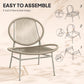 Outsunny Rattan Bistro Set, 3 Pieces Wicker Patio Furniture Set, Acapulco Chairs and Steel Table for Porch, Balcony, Light Grey | The Comfy Couch Canada