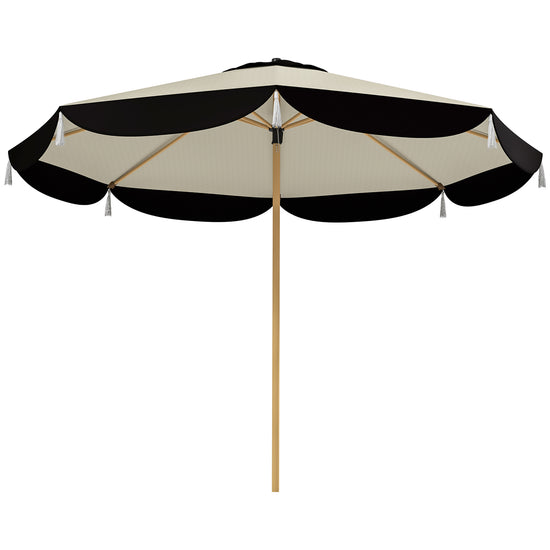 Outsunny 9FT Patio Umbrella Parasol, UPF 50+ Outdoor Market Umbrella with 8 Ribs, Vented Patio Table Umbrella for Deck, Backyard and Lawn, Beige | The Comfy Couch Canada
