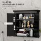kleankin Bathroom Cabinet, Medicine Cabinet, Over Toilet Storage Cabinet with Adjustable Shelves for Entryway, Black | The Comfy Couch Canada