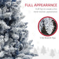 HOMCOM 7ft Flocked Blue Christmas Tree, Artificial Christmas Tree with Hinged Design, Faux Snow, for Home Office Holiday Xmas.