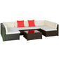 Outsunny 7 Pieces Patio Furniture Set, Rattan Outdoor Conversation Set Garden Wicker Sofa Set Sectional Furniture w/Cushion | The Comfy Couch Canada