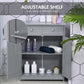 Kleankin Washroom Wonder: Freestanding Bathroom Floor Cabinet with 2 Doors, 2 Drawers, Adjustable Shelf, Grey | The Comfy Couch Canada