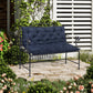 Outsunny 2-Seater Garden Bench with 4.7" Thick Cushions, Non-Slip Backrest Pad, Outdoor Patio Furniture, Navy Blue | The Comfy Couch Canada